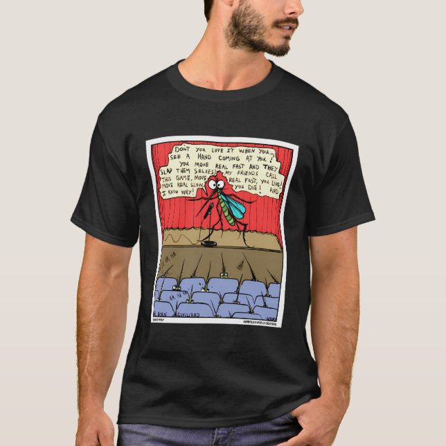 Camiseta Mosquito Comédia De Pé-Pé-Pé Dando Um Inseto Engra (Frente)