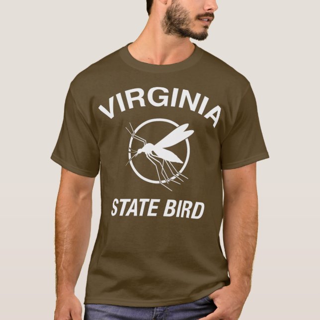 Camiseta Mosquito do Pássaro Funny Virginia State (Frente)