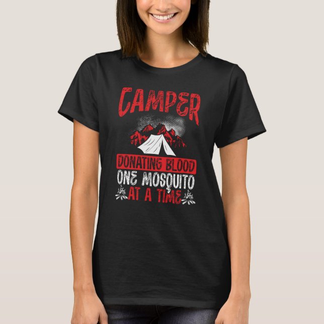 Camiseta Mosquito Sanguíneo Um Dador De Câncer Por Vez Camp (Frente)