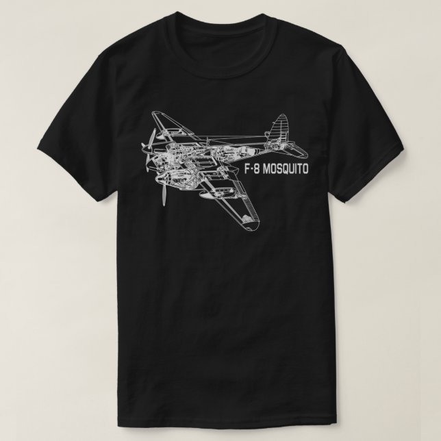 Camiseta Mosquito WWII Plane American F8 Reconnaissance Air (Frente do Design)