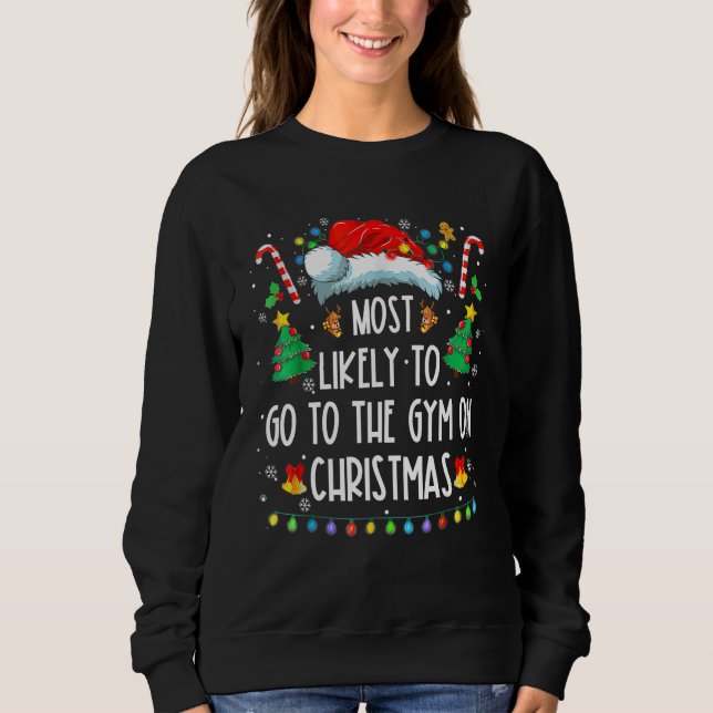 Camiseta Most Likely To Go To The Gym On Christmas Family P (Frente)
