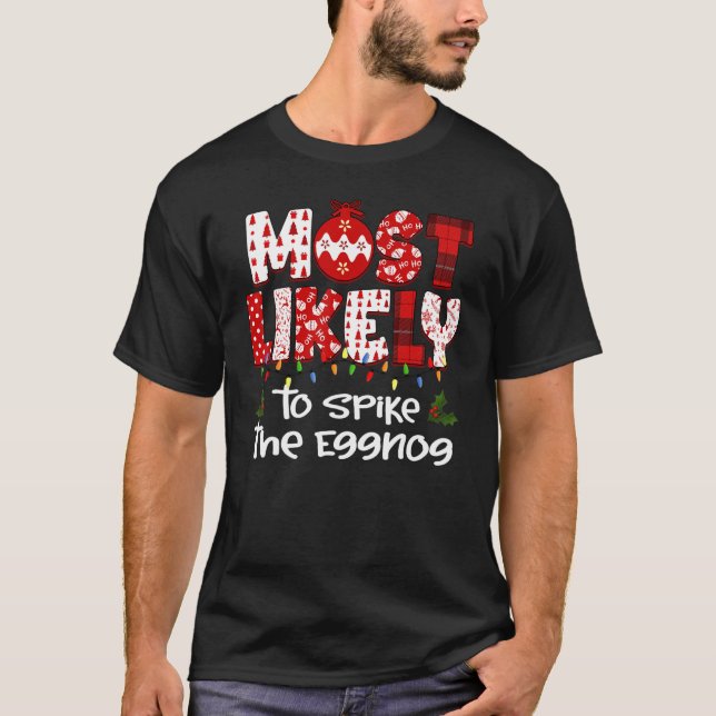 Camiseta Most Likely To   Matching Family Christmas PJs 17 (Frente)
