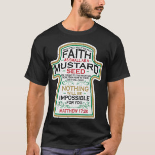 Camiseta Mostarda Semente Fé-Cristã Presente Mathew 17 20 S