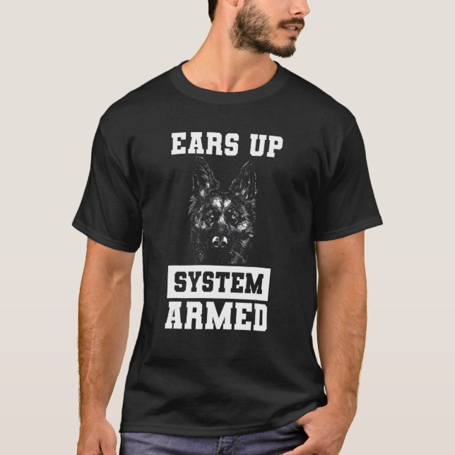 Camiseta Mostra o German shepherd armado do sistema (Frente)