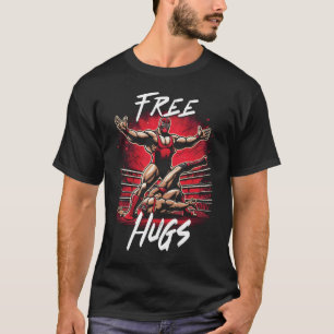 Camiseta Mostrar Estilo de Luta de Hugs Gratuitos do Wrestl