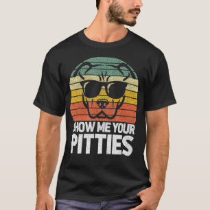 Camiseta Mostre-me fotos retrógradas Pitbull Cachorro do Ca