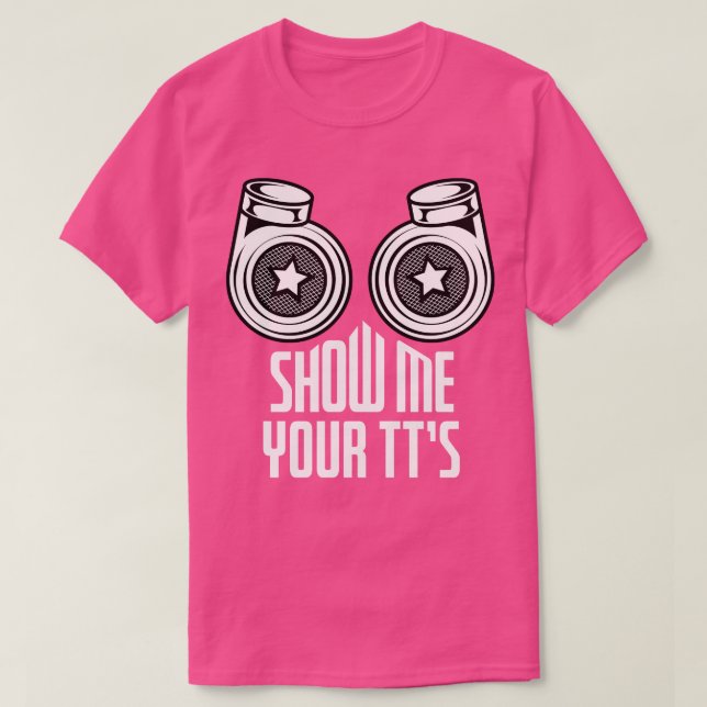 Camiseta Mostre-me o seu jogo de trocadilhos giros giros (Frente do Design)