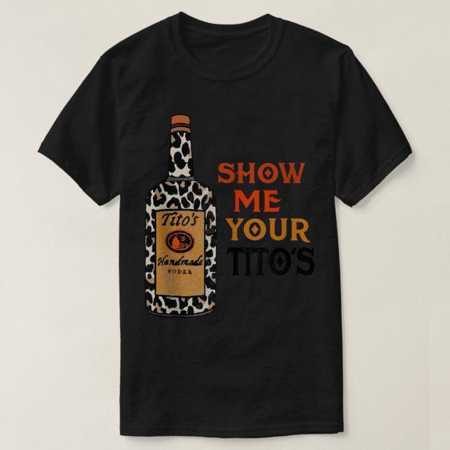 Camiseta Mostre-me seu Bebendo engraçado Vodka Álcool L (Frente do Design)