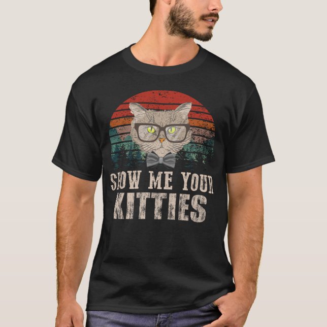 Camiseta mostre-me seus gatinhos (Frente)
