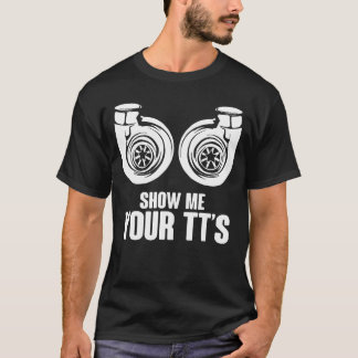 Camiseta Mostre-me sua garota de corrida de carro turbo