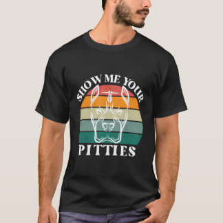 Camiseta Mostre-me sua picada Pitbull Terrier Dog Vintage F