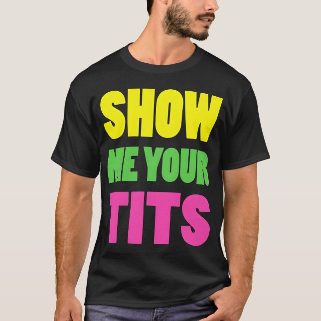 Camiseta Mostre seu presente de design neon Yourits (Frente)