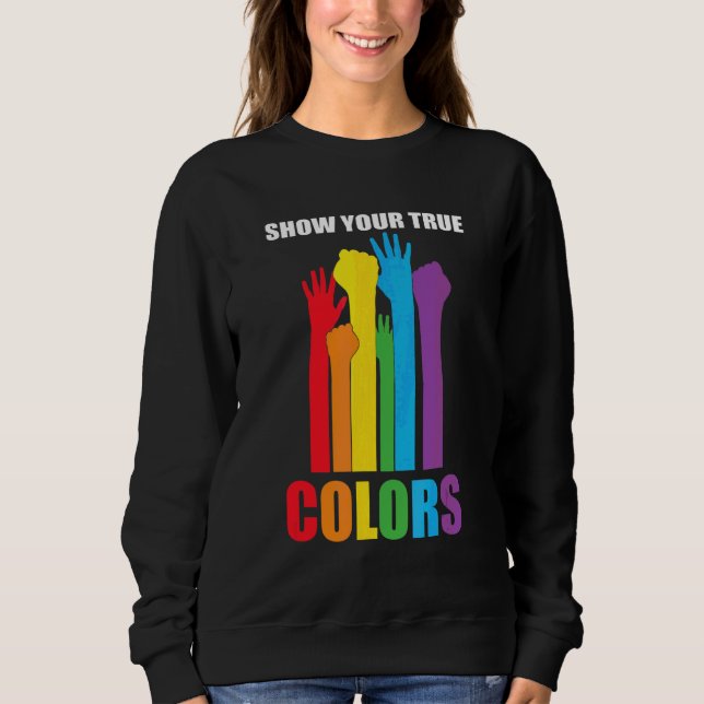Camiseta Mostre Suas Verdadeiras Cores Que Amo Lgbt (Frente)