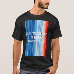 Camiseta MostreSuasStripes: A MUDANÇA CLIMÁTICA ESTÁ AQUI N