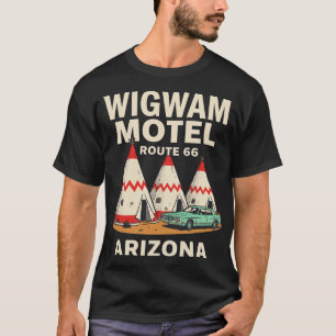 Camiseta Motel Wigwam Antiga Estrada Americana Retro 70