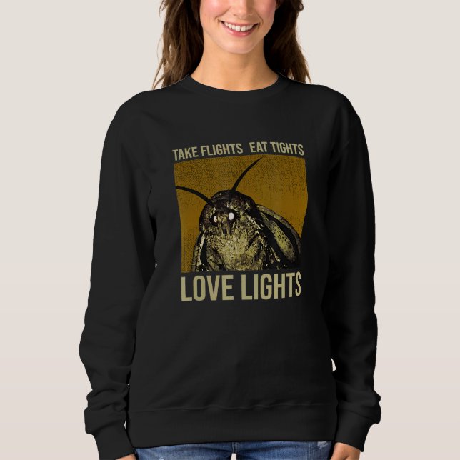 Camiseta Moth Memed Dizendo Levar Voos Comendo Luzes De Amo (Frente)