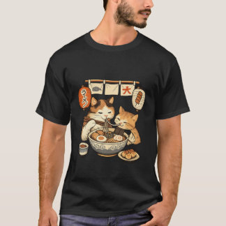 Camiseta Mother Cat & Kitten Ramen Shirt – Cute Japanese 