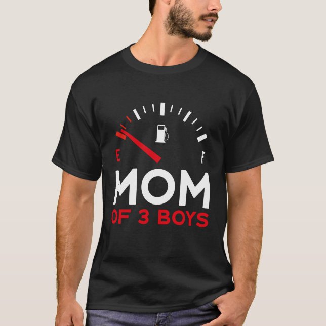 Camiseta Mother of 3 Boys Mother's Day Mom (Frente)