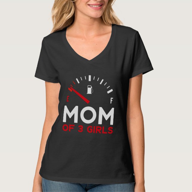 Camiseta Mother of 3 Girls Mother's Day Mom (Frente)