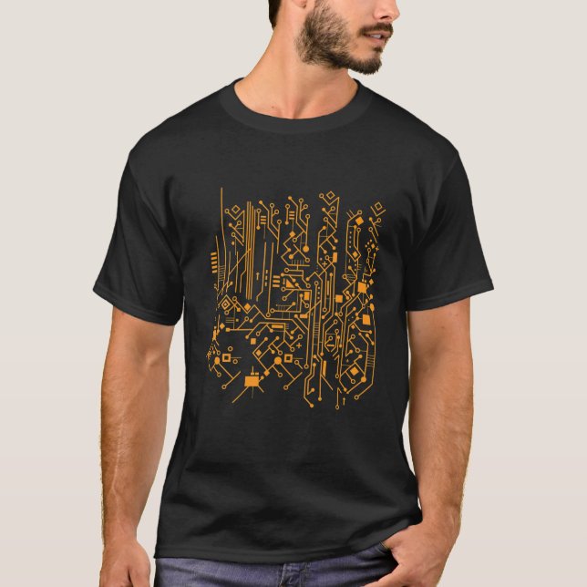 Camiseta Motherboard Motherboard Circuit CPU Nerd E (Frente)