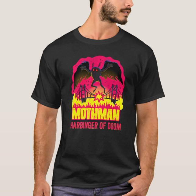 Camiseta Mothman Anunciador de Desgraça Folclore Críptido S (Frente)