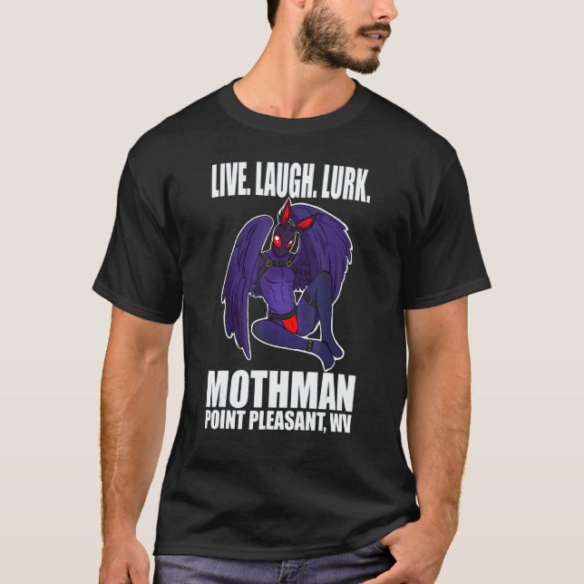 Camiseta Mothman Live Love Cryptid Lurk (Frente)