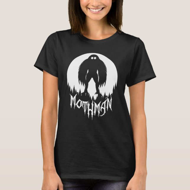 Camiseta Mothman Lua Cheia Criptídeo Legal Para Homens Mulh (Frente)