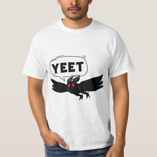 Camiseta Mothman Says 'Yeet' Funny Cute Cryptid  (Frente)