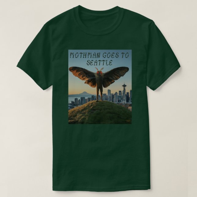 Camiseta Mothman vai para Seattle (Frente do Design)