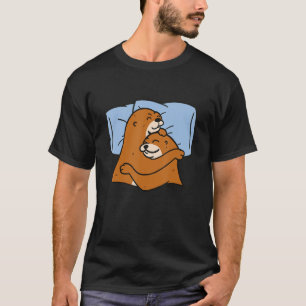 Camiseta Motif animal fofo impressão dormindo