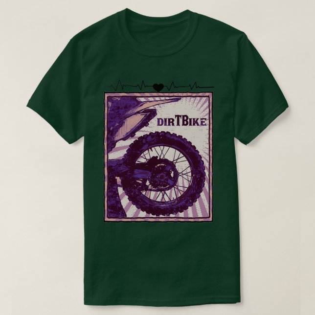 Camiseta Motif de Motocross Dirt Bike Heartbeat (3)  (Frente do Design)