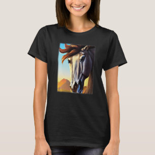 Camiseta Motif design gráfico de cavalos a montar com um