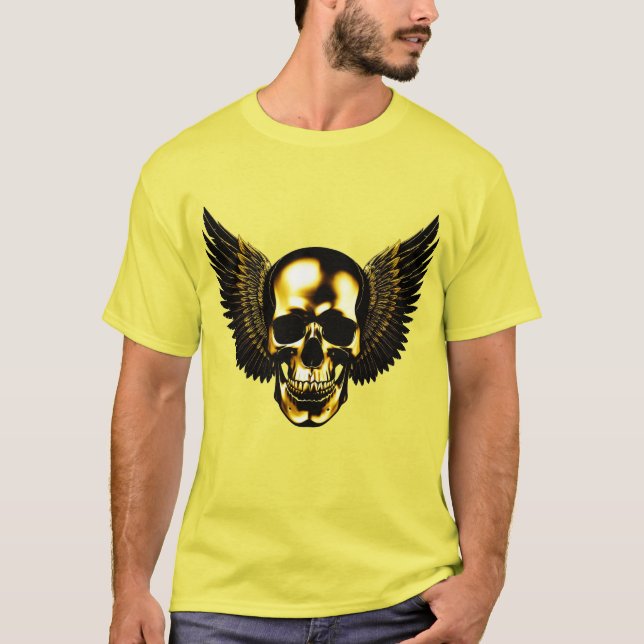 Camiseta Motif do crânio numa paleta monocromática (Frente)