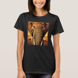 Camiseta Motif impressão trabalho de arte safari de cabeça