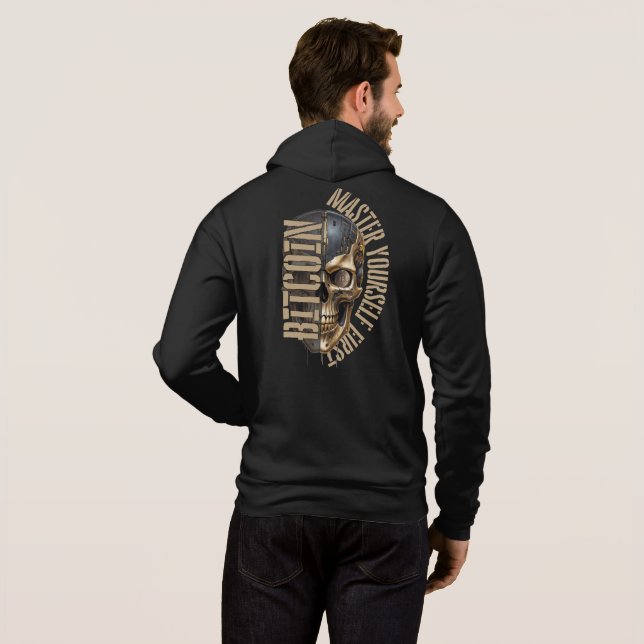 Camiseta motivação BTC | Crânio | Bitcoin cripto  (Parte Traseira Completa)
