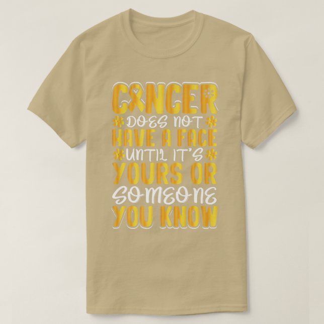 Camiseta Motivação da Consciência do Cancer Infantil Ribbo  (Frente do Design)