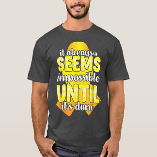 Camiseta Motivação da Consciência do Cancer Infantil Ribbo 