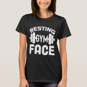 Camiseta Motivação da Malhação de Rosto do Gym em repouso