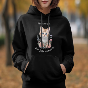 Camiseta Motivação de Design Floral de Gato Gato