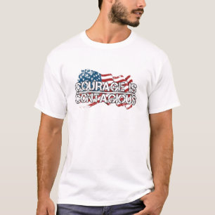 Camiseta Motivação de Inspiração - Coragem é Contagios