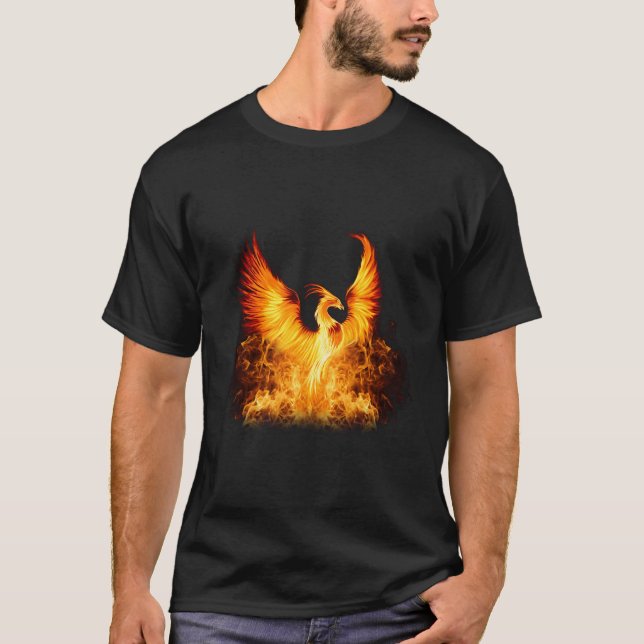 Camiseta Motivação de Inspiração de Fênix de Fogo ascensão  (Frente)