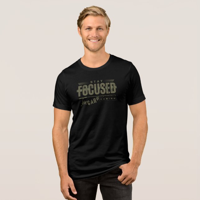 Camiseta Motivação de pesca | Pesca da carpa | Foco (Frente Completa)