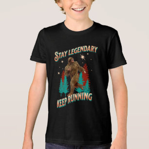 Camiseta Motivação Divertida de Bigfoot Correndo