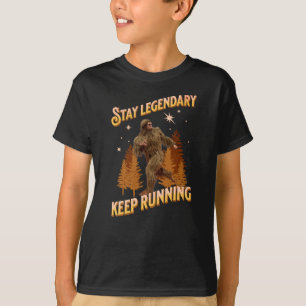 Camiseta Motivação Divertida de Bigfoot Correndo