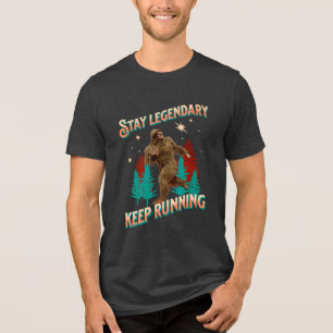 Camiseta Motivação Divertida de Bigfoot Correndo