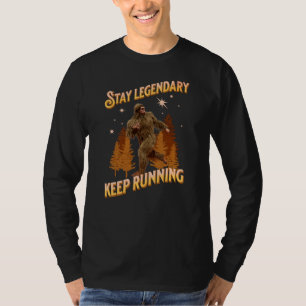 Camiseta Motivação Divertida de Bigfoot Correndo