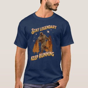 Camiseta Motivação Divertida de Bigfoot Correndo