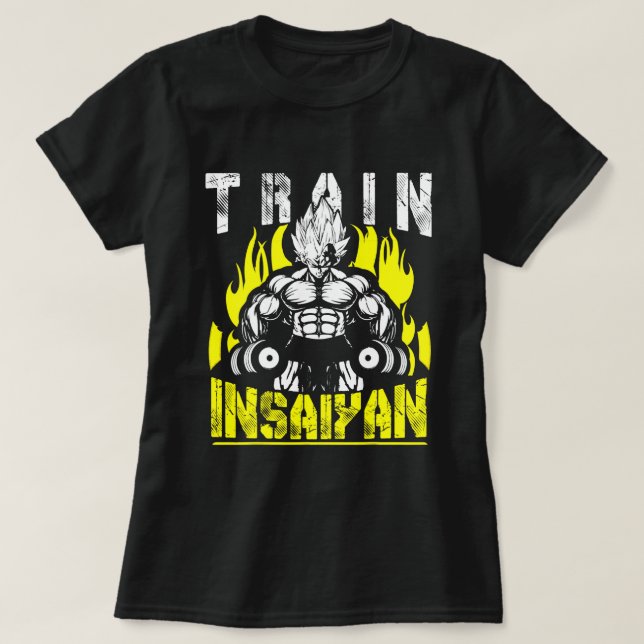 Camiseta Motivação do treino e treino de animação Insaiyan (Frente do Design)