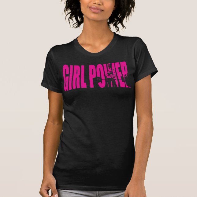 Camiseta Motivação feminina de elevação de peso - Poder fem (Frente)