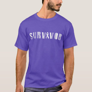 Camiseta Motivação Inspiracional de Fita de Cancer Sobreviv